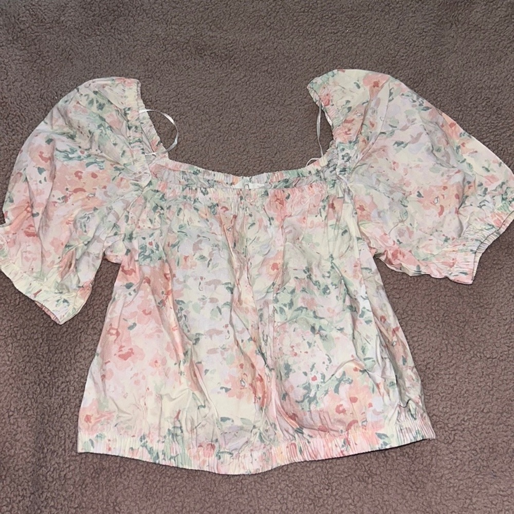 H&M Pastel flower crop top